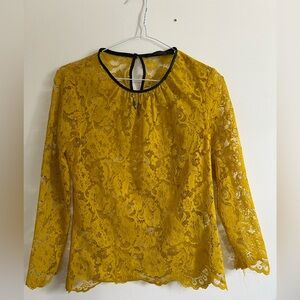 Zara yellow lace top